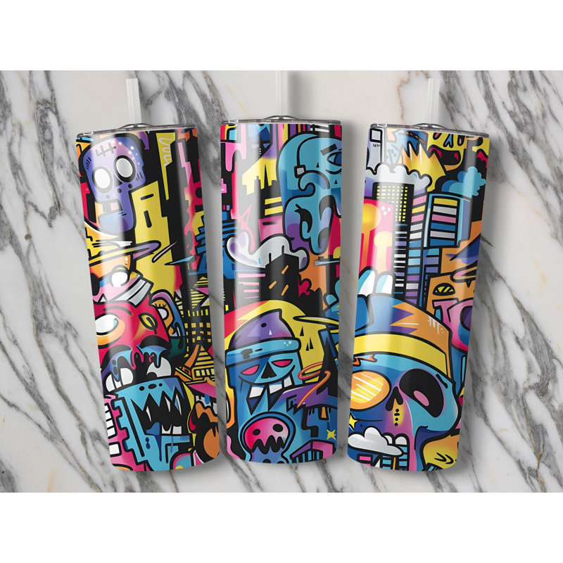 Choose Handmade Tumblers 591ml Vacuum Insulated Stainless Steel (18/8) Travel Tumbler with Straw