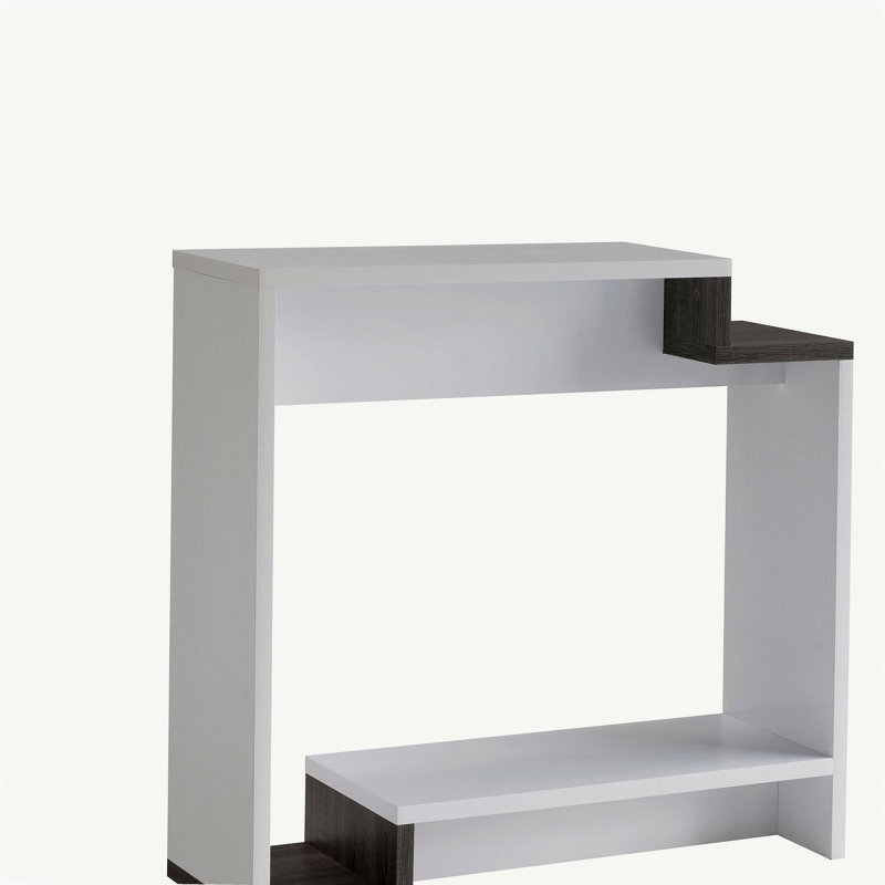 Console contemporaine avec deux tablettes ouvertes - blanc
