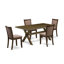 Ensemble de salle à manger 9 pièces comprenant une table de salle à manger rectangulaire avec pieds en X et 8 chaises rembourrées en tissu kaki foncé-124086185-124086184-124086186
