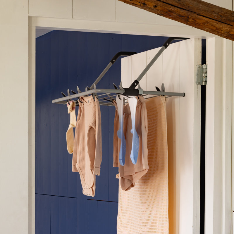 Brabantia Over The Door Hanging Clothes Drying Rack, Metallic Gray
