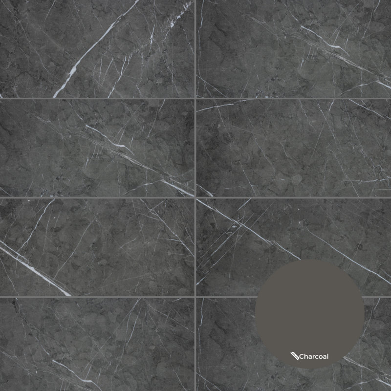 Penthouse 12" x 24" Porcelain Marble Look Wall & Floor Tile, Charming Amber