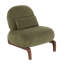Chaise d'appoint rembourrée en velours avec pieds en bois massif-1950907248