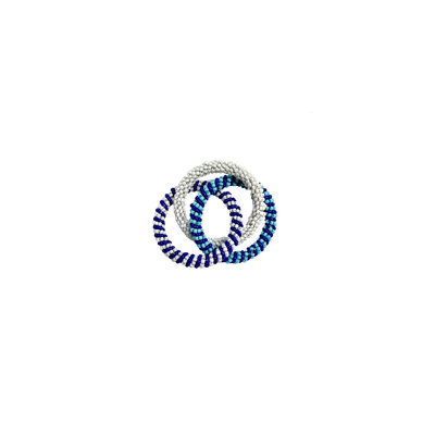 Beaded Napkin Rings - Navy & White