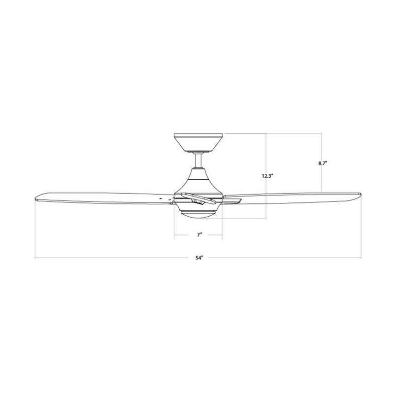Ventilateur de plafond intelligent à 3 pales de 54 po avec télécommande incluse, fonctionne avec l'assistant Google, Amazon Alexa, IOS et application Android