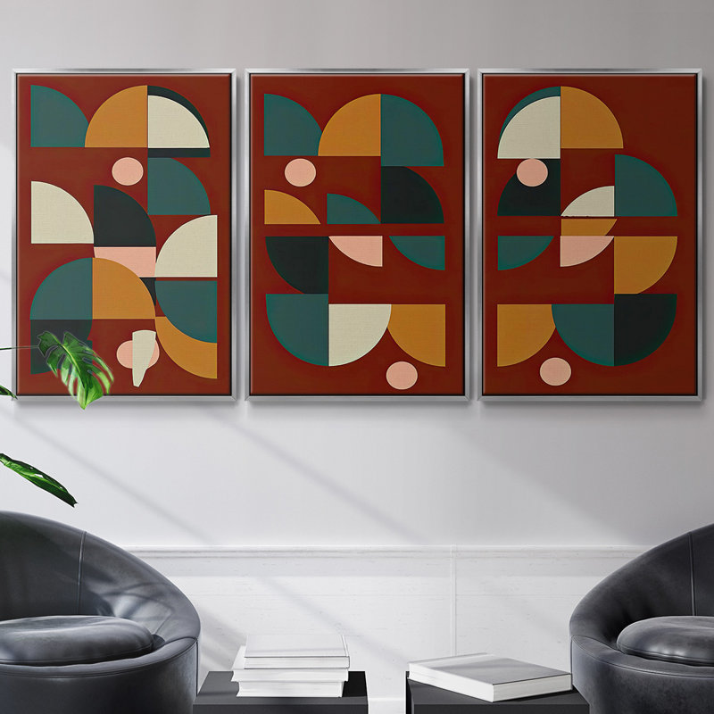 Arches sur rouille II 3 pièces, H 36 po x l 72 po, Argent