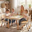 Ensemble de table et de chaises à hauteur réglable pour enfants avec surface facile à nettoyer, naturel-891830594