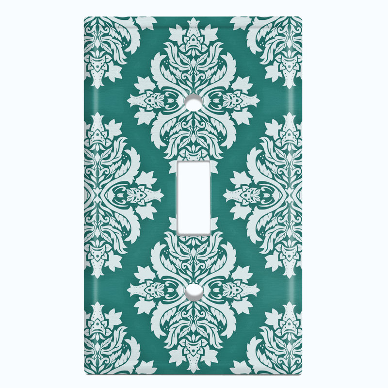 Patterned 1 - Gang Toggle Light Switch Standard Wall Plate, Green