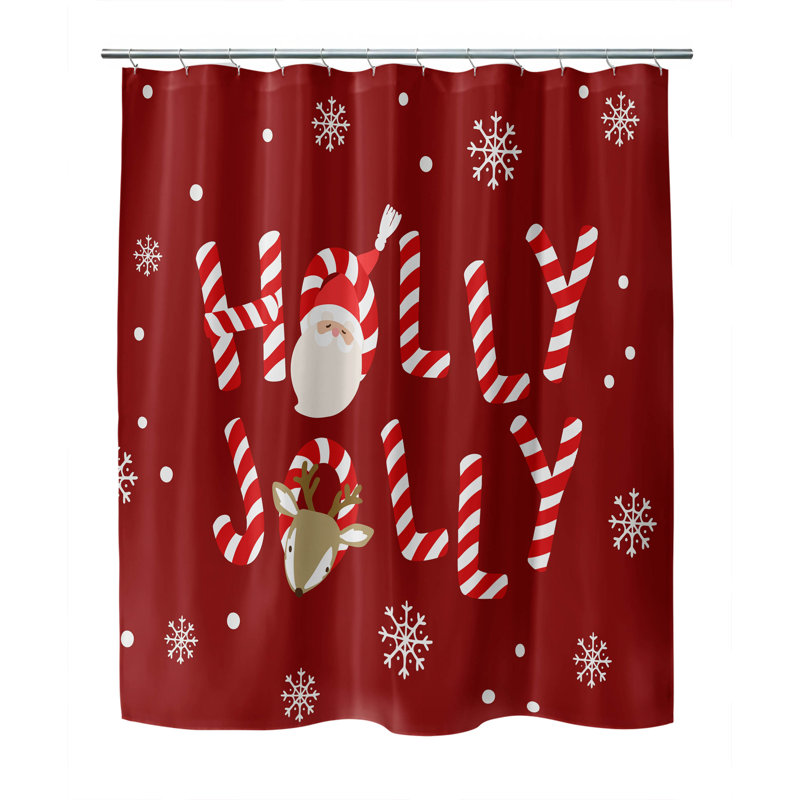 Rideau de douche Holly Jolly, Rouge