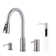 3-Hole Pull Down Kitchen Faucet With Soap Dispenser And Unique Individual Handle