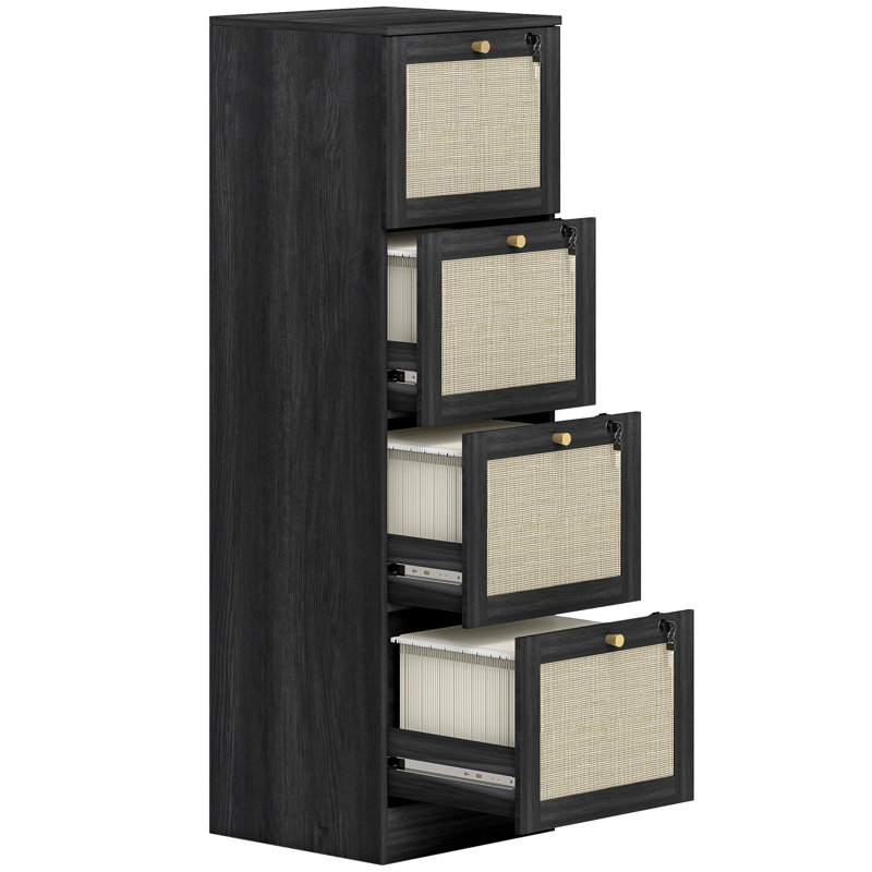 Classeur verrouillable 4 tiroirs pour format lettre A4 , Noir