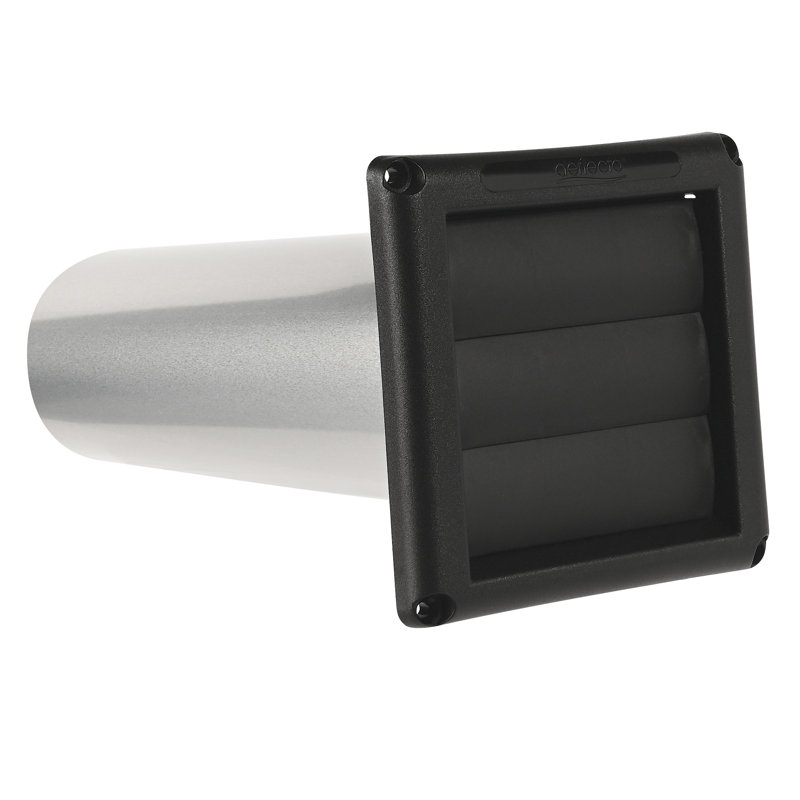 Deflecto® Supurr-Vent® 4-In. Louvered Dryer Vent Hood Kit With Collar And Aluminum Pipe, SVHABLK4
