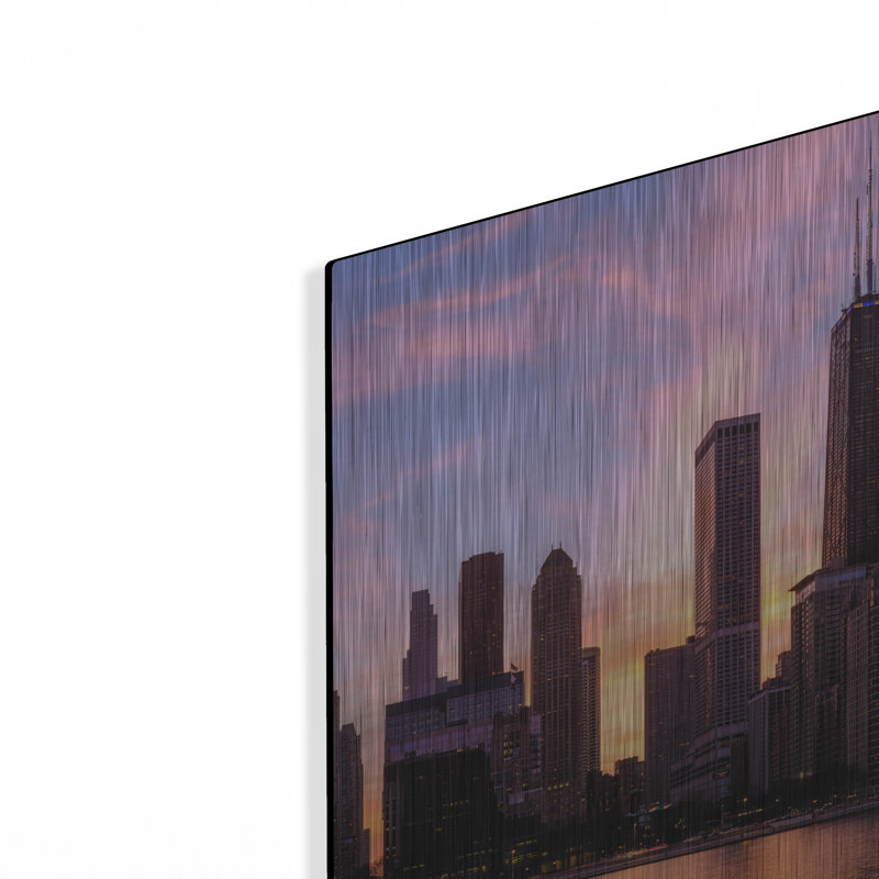 «Chicago Burning Amber Sunset» par AKG, H 12 po x l 24 po