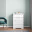 Commode 4 tiroirs, commode sans poignée, commode blanche pour chambre à coucher 100% imperméable, armoire en bois moderne avec cadre robuste pour le salon, l'entrée, la chambre à coucher, le couloir, le bureau-2063274908
