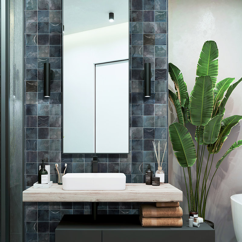 Antiek 7.9" L x 0.5" W Tile Trim, Spruce Blue