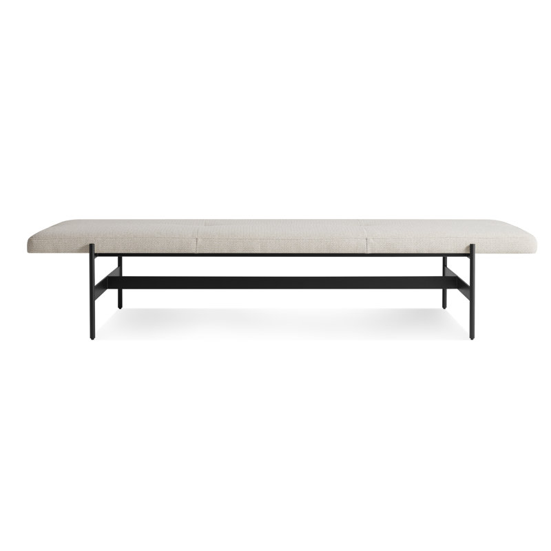 Daybench Polyester Blend Upholstered Bench, Maharam Mantle in Future / Oblivion, 14" H x 75" W x 24" D