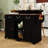 Rolling Kitchen Island with Storage, Adjustable Shelves, Power Outlet, 3 Drawers and Bar Counter-828791048
