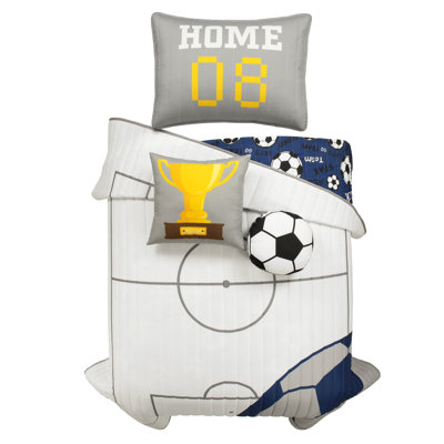 Lush Decor Soccer Game Reversible Quilt Set
