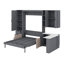 Lit escamotable avec rangement hydraulique, canapé, tablettes et tiroirs Murphy-643114496