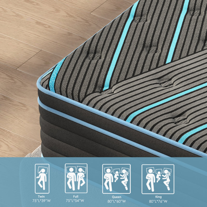 Hybrid Mattress, Individually Pocketed Innerspring, Twin, 12