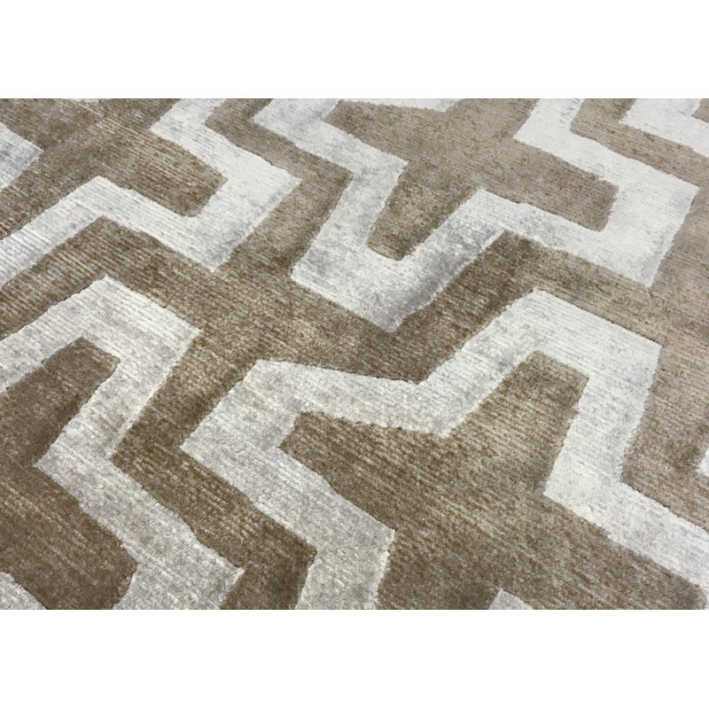 Hand-Knotted High-Quality Beige Area Rug