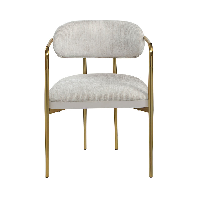 Fauteuil en chenille et or Zayn Beige (ensemble de 2)