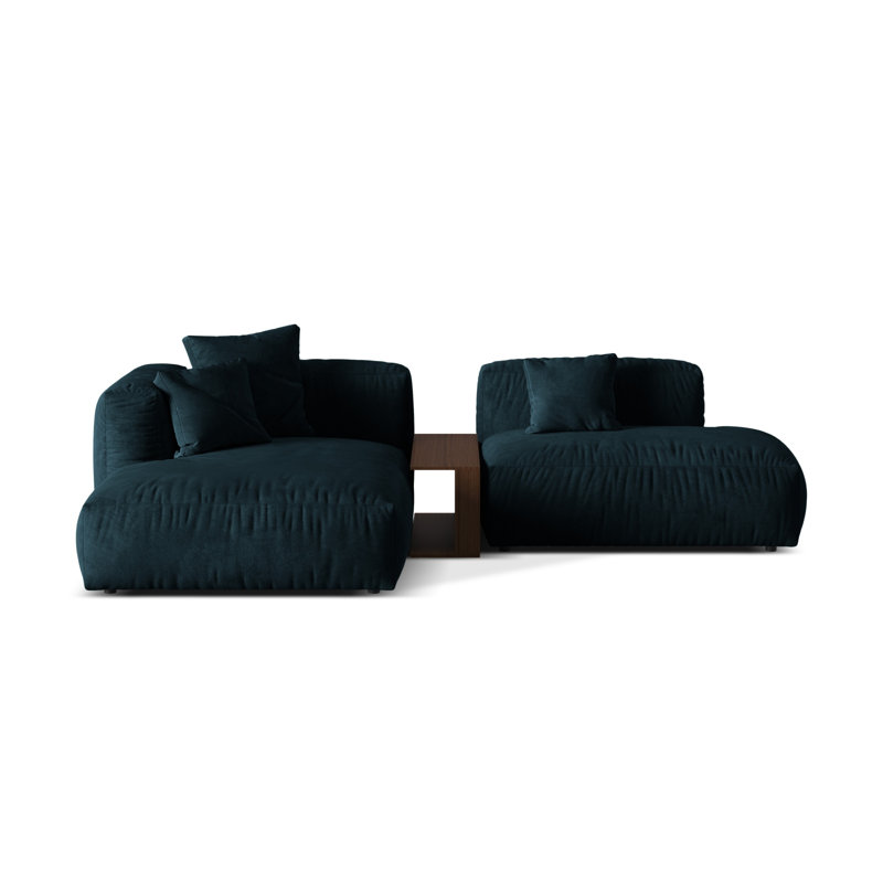 Bedar 2 Seater Velvet Corner Sofa , Deep Petrol