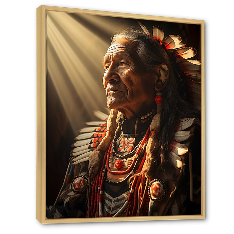 Yanisa Native Art Grandfather Suns, Cadre naturel flottant, H 40 po x l 30 po x P 1,5 po