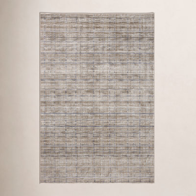 Beige Gray Striped Rug