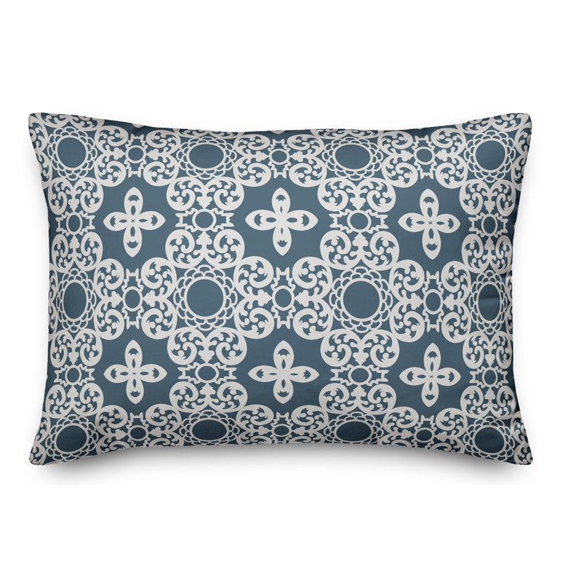  Coussin lombaire Tile, Corail / blanc