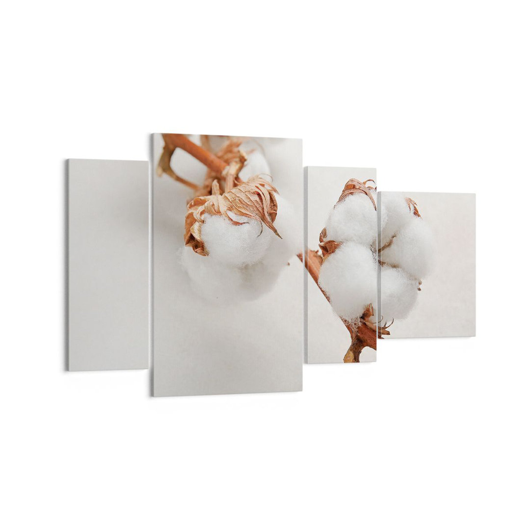 4-tlg. Leinwandbilder-Set Cotton Macro Twig