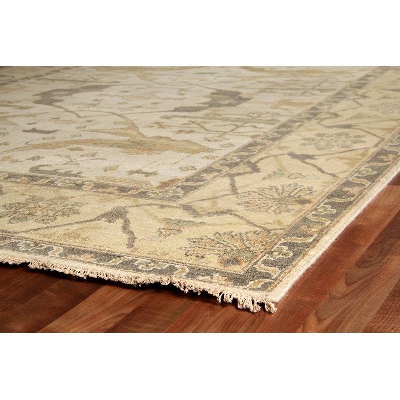Antique Weave Oushak hand-knotted New Zealand Wool Powder Blue/Beige Area Rug, 12'X15'