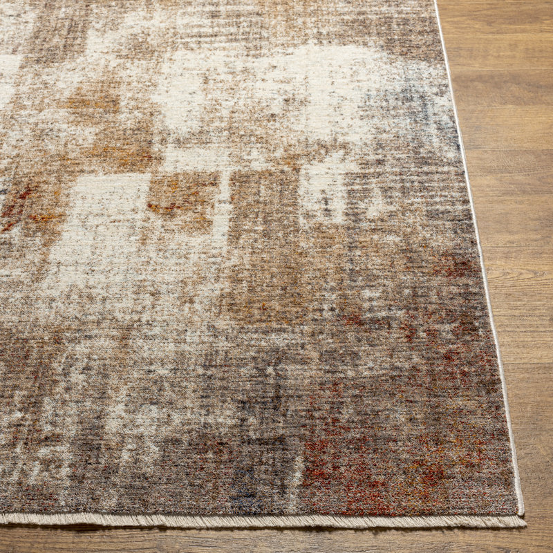 Michalski Abstract Rust Area Rug, Rectangle 3' x 5'