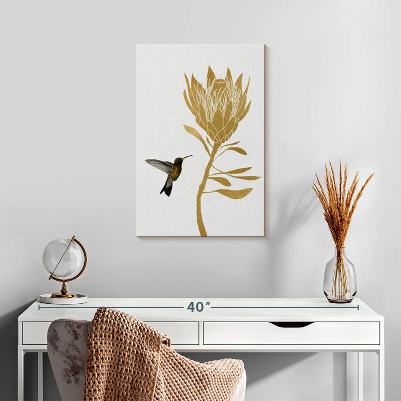 Harnek colibri et fleur II, H 24 po x l 16 po
