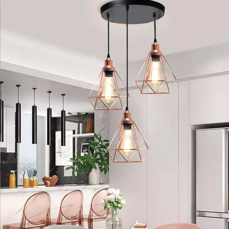 Hollard 3 - Light Rose Gold Cluster Pendant