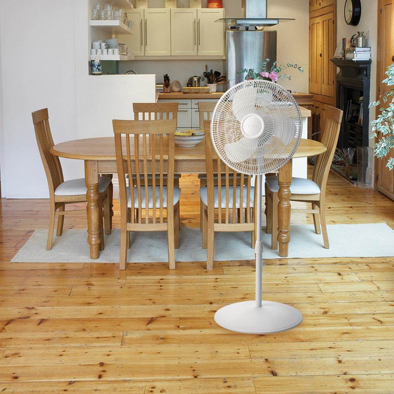 Lasko 16-Inch White Adjustable Oscillating Floor Fan