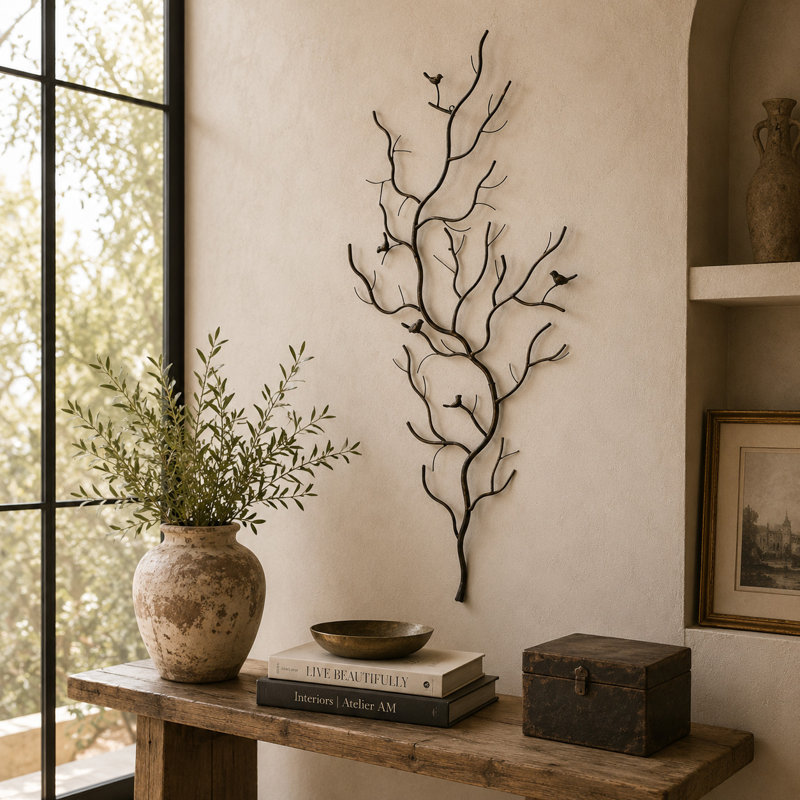 Brown Metal Bird Home Wall Decor