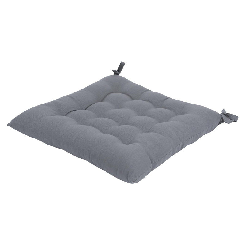 Harbour Housewares Square Seat Pad - 40 x 40cm, Grey, Pack of 1