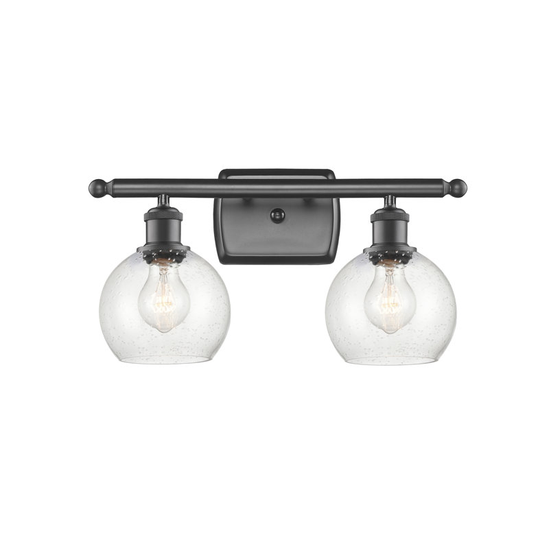 Éclairage pour meuble-lavabo en laiton antique à 2 lumières Almatine, DEL, Bronze huilé
