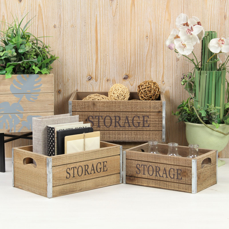 Ensemble de 3 caisses en bois