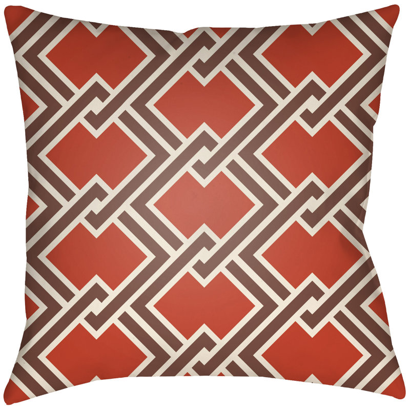 Litchfield Cabana Geometric Reversible Throw Pillow, 20" H x 20" W, Poppy Red/Burgundy