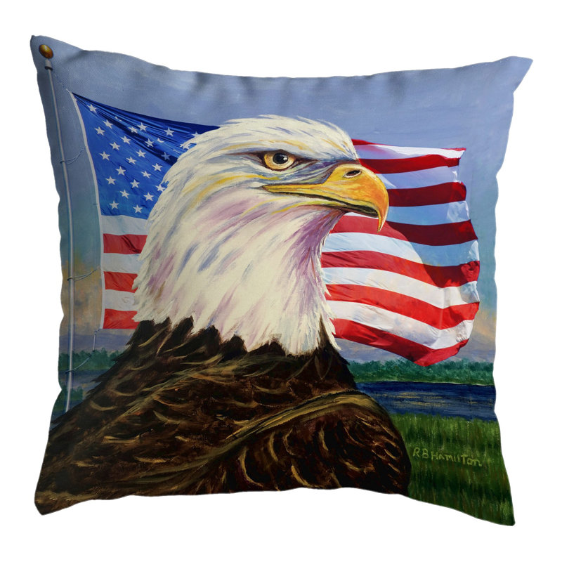 Outdoor Reversible Throw Pillow, 18"H x 18"W