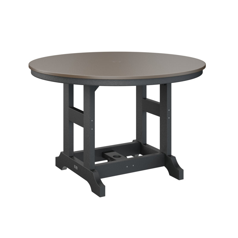 Table de bar ronde Berlin Garden, Bronze martelé, Noir, H 39,5 po x l 48 po x P 48 po