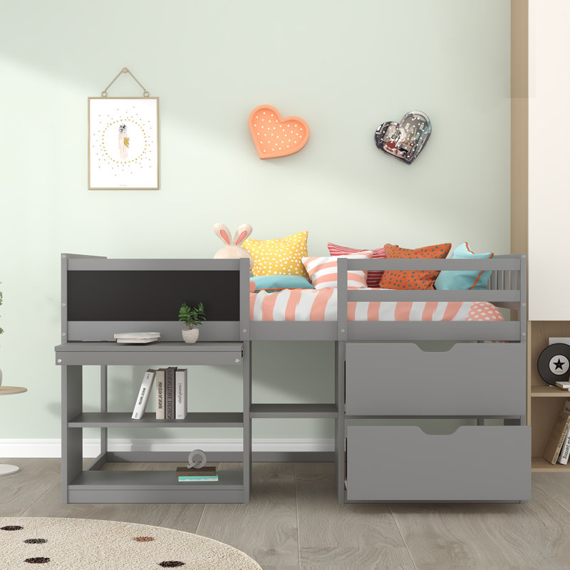 Lit pour enfant Evren, gris