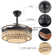 Crystal Pendant Lights  Smart Ceiling Fan with Light Kit and Remote Control,6 Wind Speeds，3-color Lighting，DC Motor