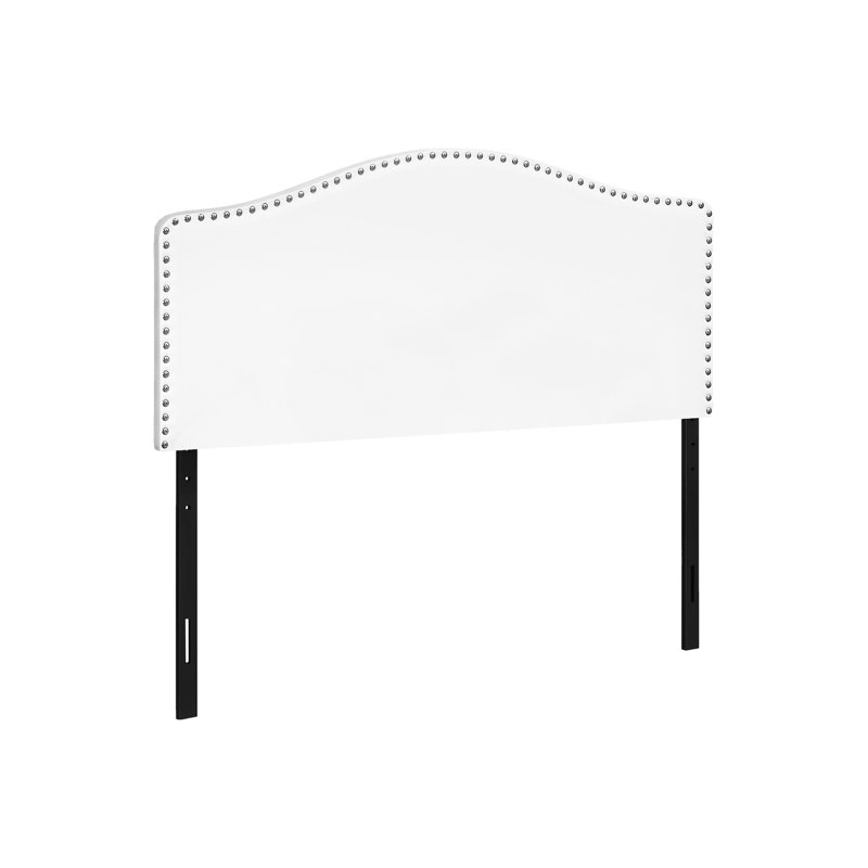 Tête de lit tapissier blanche pour l'intérieur de la chambre à coucher double avec aspect semblable au cuir