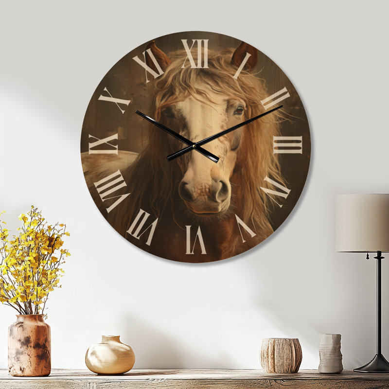 Horloge murale cheval, Large
