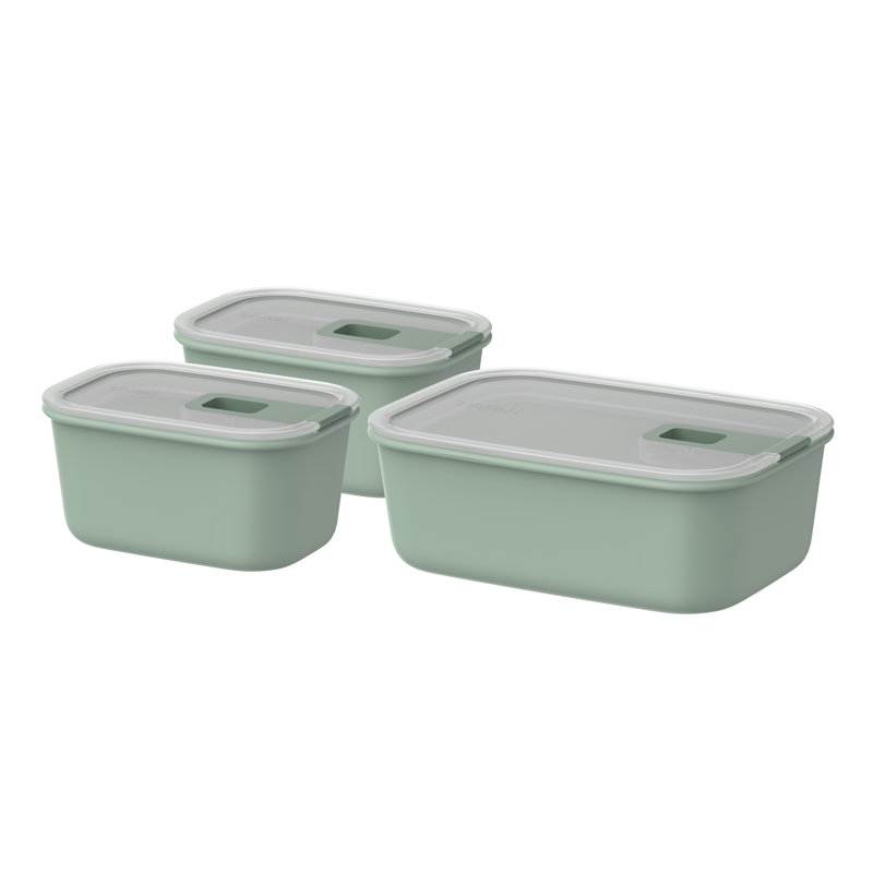 Contenant alimentaire rectangulaire 6 pièces Easyclip 2.0, fabriqué aux Pays-Bas, Vert