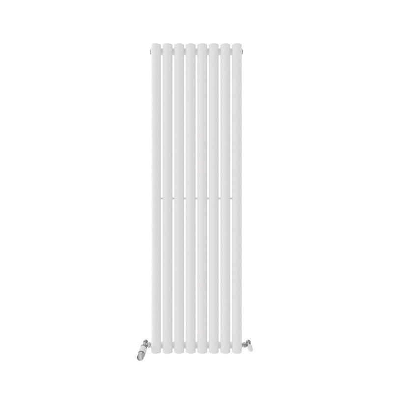 iBathUK Princia Vertical Single Oval Panel Radiator, White, 1600cm H x 480cm W x 55cm D