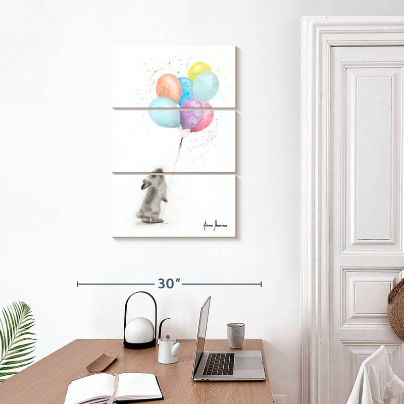 Brampt le lapin et les ballons, H 32 po x l 20 po
