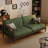 French Solid Wood Green Sofa